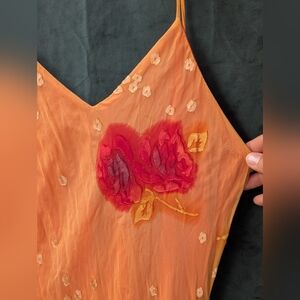 100% Silk Floral Maxi Dress